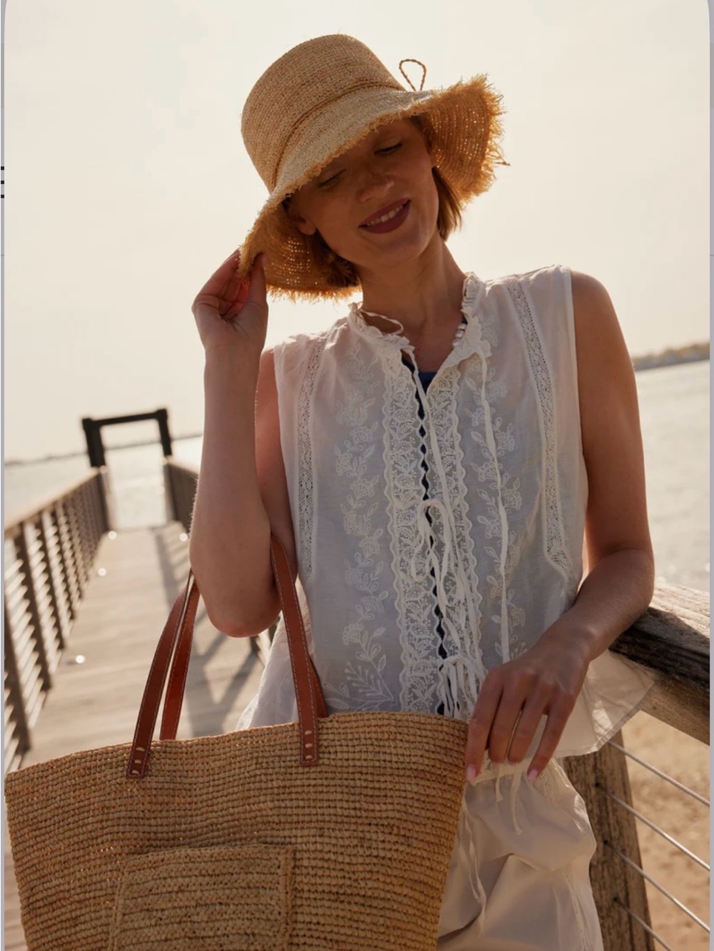 HAT ATTACK PACKABLE RAFFIA BUCKET HAT SIZE M - Picture 4 of 6